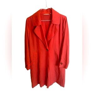Soft Surroundings Coral Town & Country Trench Coat Lined Pleated Size Small
